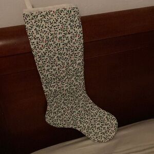 Festive Holiday Stocking with Holly Quilted Print